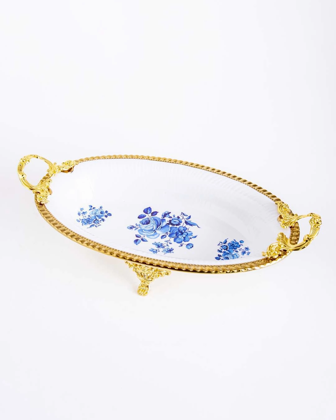 Country Blue Roses Serving Platter