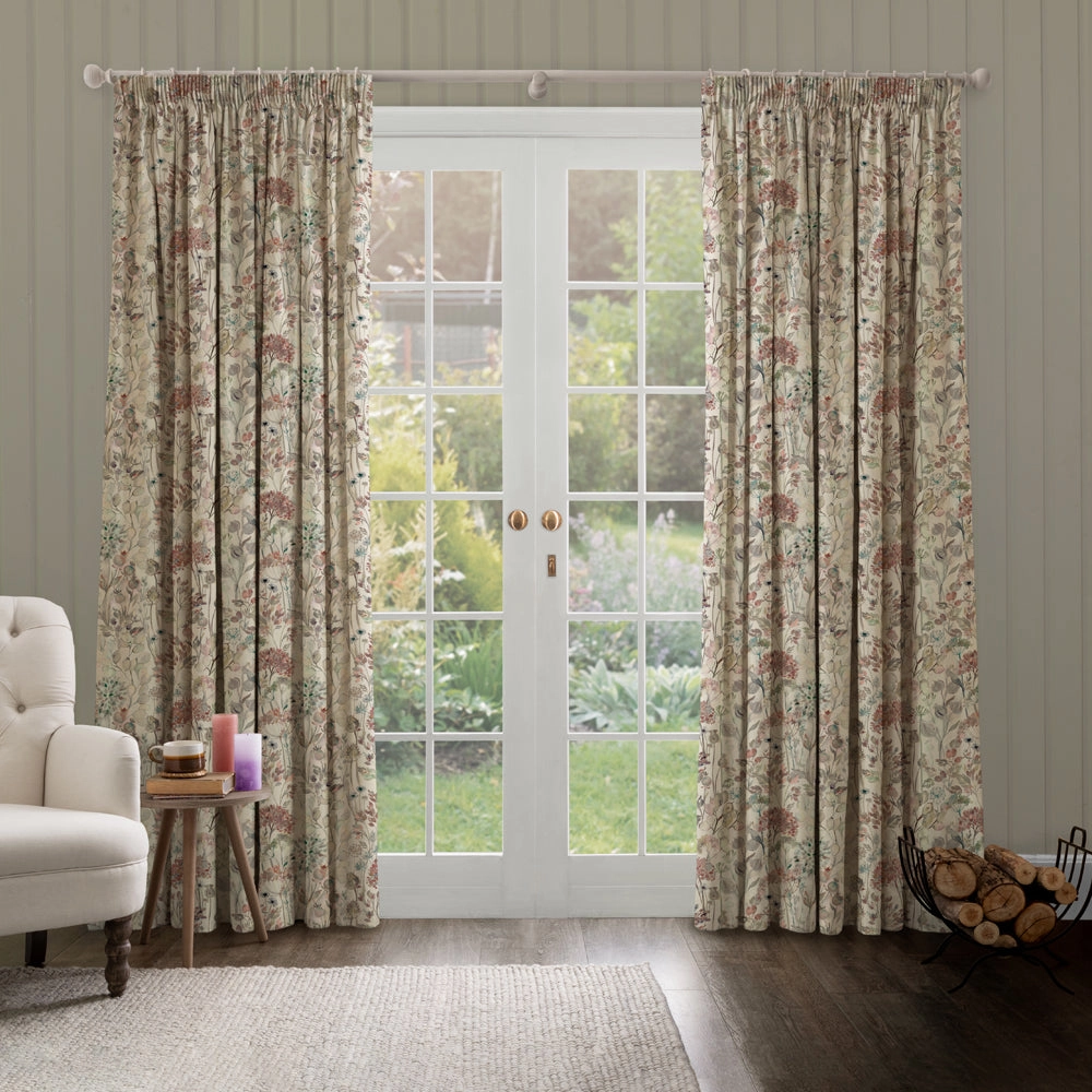 Country Hedgerow Linen Printed Made to Measure Curtains Dawn