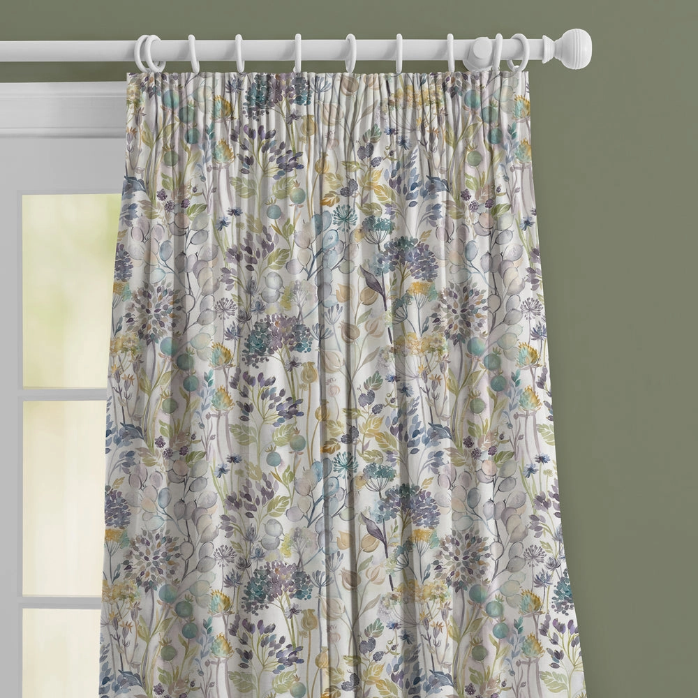 Country Hedgerow Linen Printed Made to Measure Curtains Violet