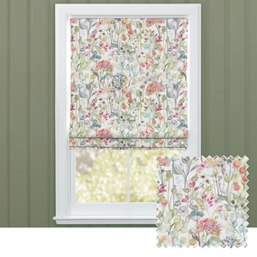 Country Hedgerow Printed Cotton Made to Measure Roman Blinds Coral/Creamhome decor ,wall decor 