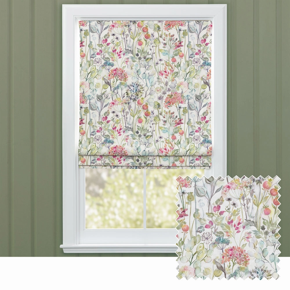 Country Hedgerow Printed Cotton Made to Measure Roman Blinds Coral/Creamhome decor ,wall decor 