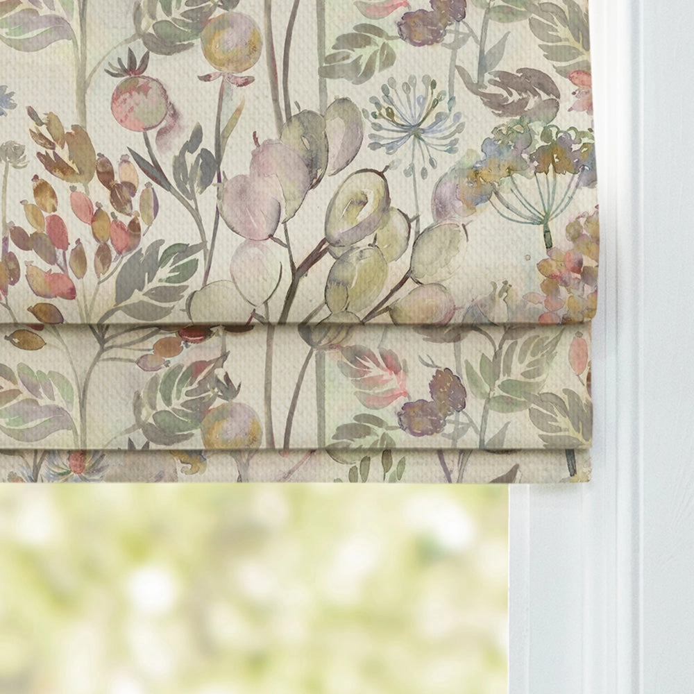 Country Hedgerow Printed Cotton Made to Measure Roman Blinds Dusk