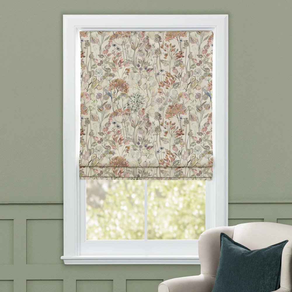 Country Hedgerow Printed Cotton Made to Measure Roman Blinds Dusk