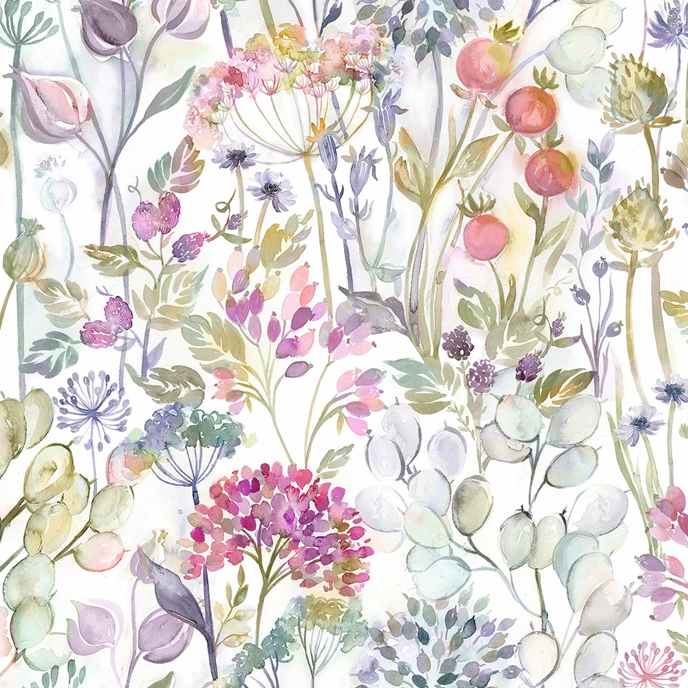 Country Hedgerow Printed Cotton Made to Measure Roman Blinds Lotus/Cream