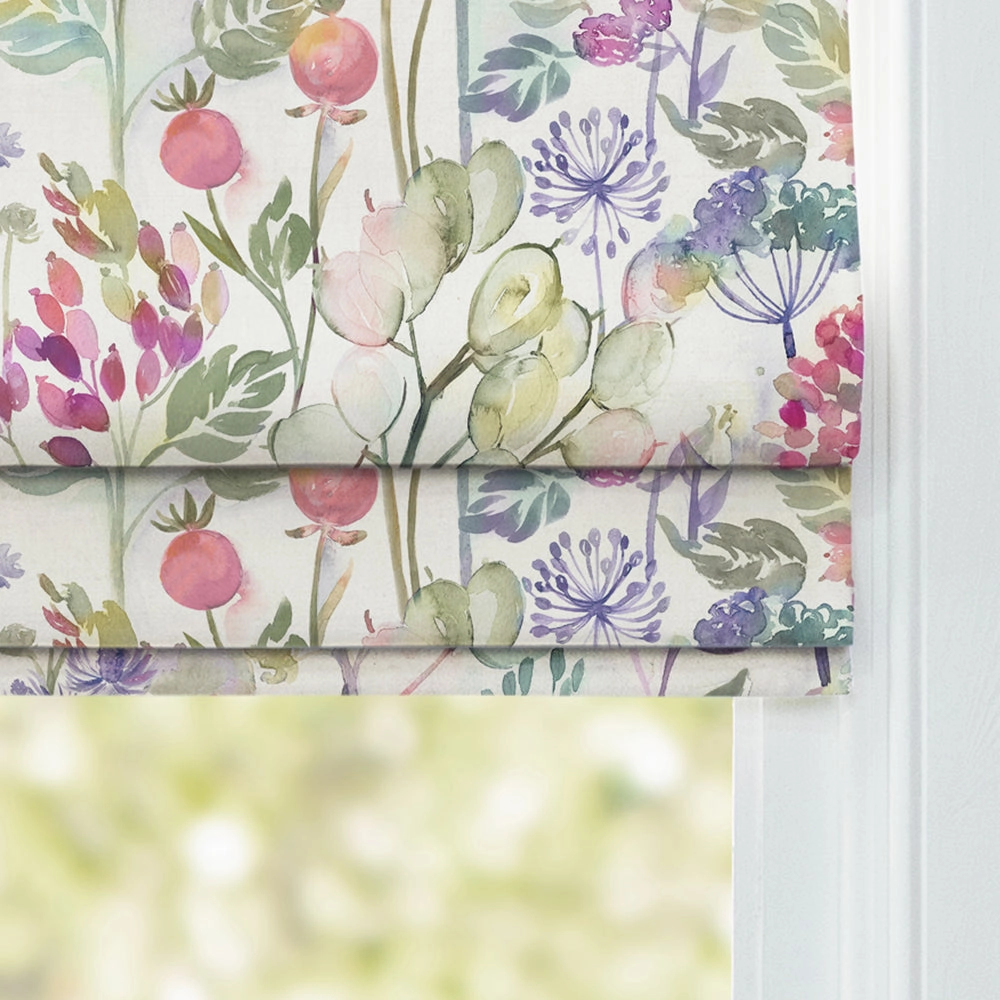 Country Hedgerow Printed Cotton Made to Measure Roman Blinds Lotus/Cream