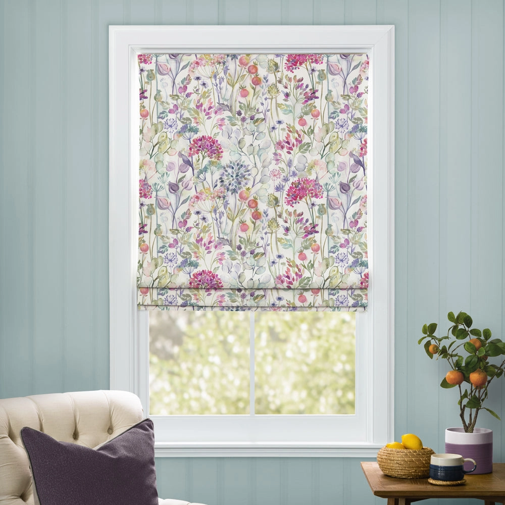 Country Hedgerow Printed Cotton Made to Measure Roman Blinds Lotus/Cream