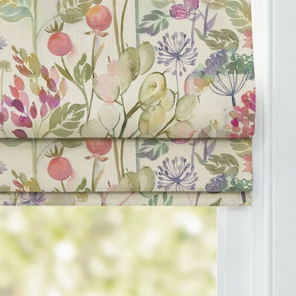 Country Hedgerow Printed Cotton Made to Measure Roman Blinds Lotus