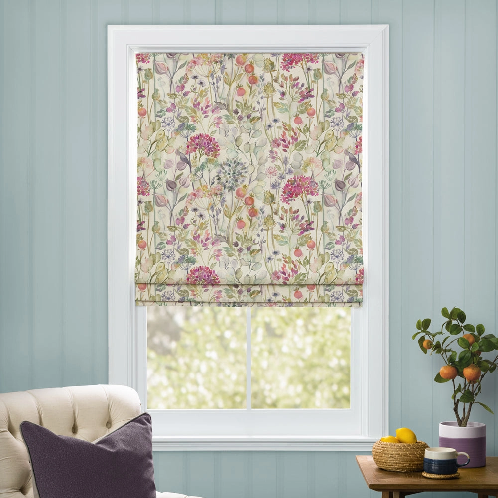 Country Hedgerow Printed Cotton Made to Measure Roman Blinds Lotus