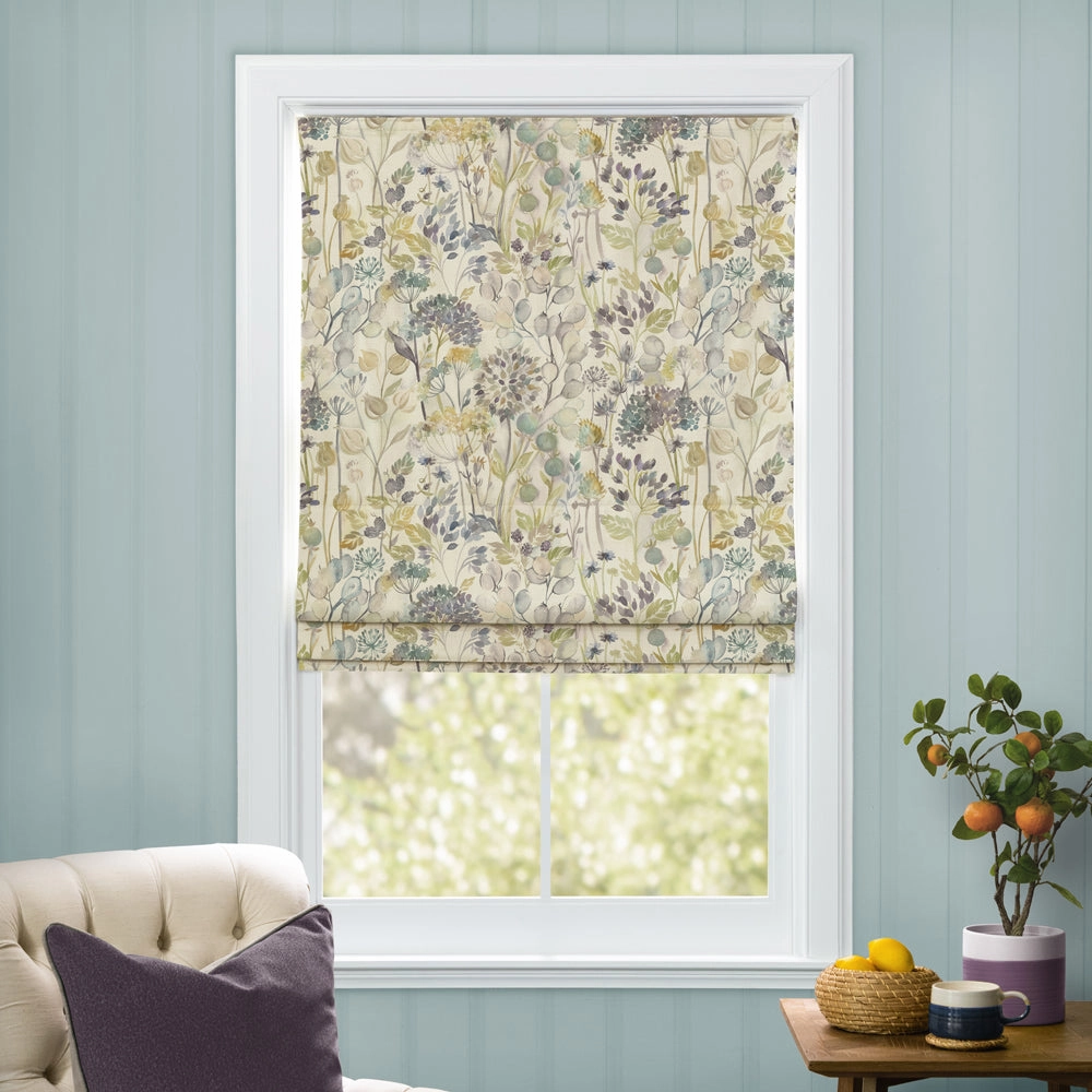 Country Hedgerow Printed Cotton Made to Measure Roman Blinds Sky
