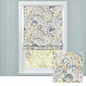 Country Hedgerow Printed Cotton Made to Measure Roman Blinds Sky/Creambedding sets ,throw blankets 