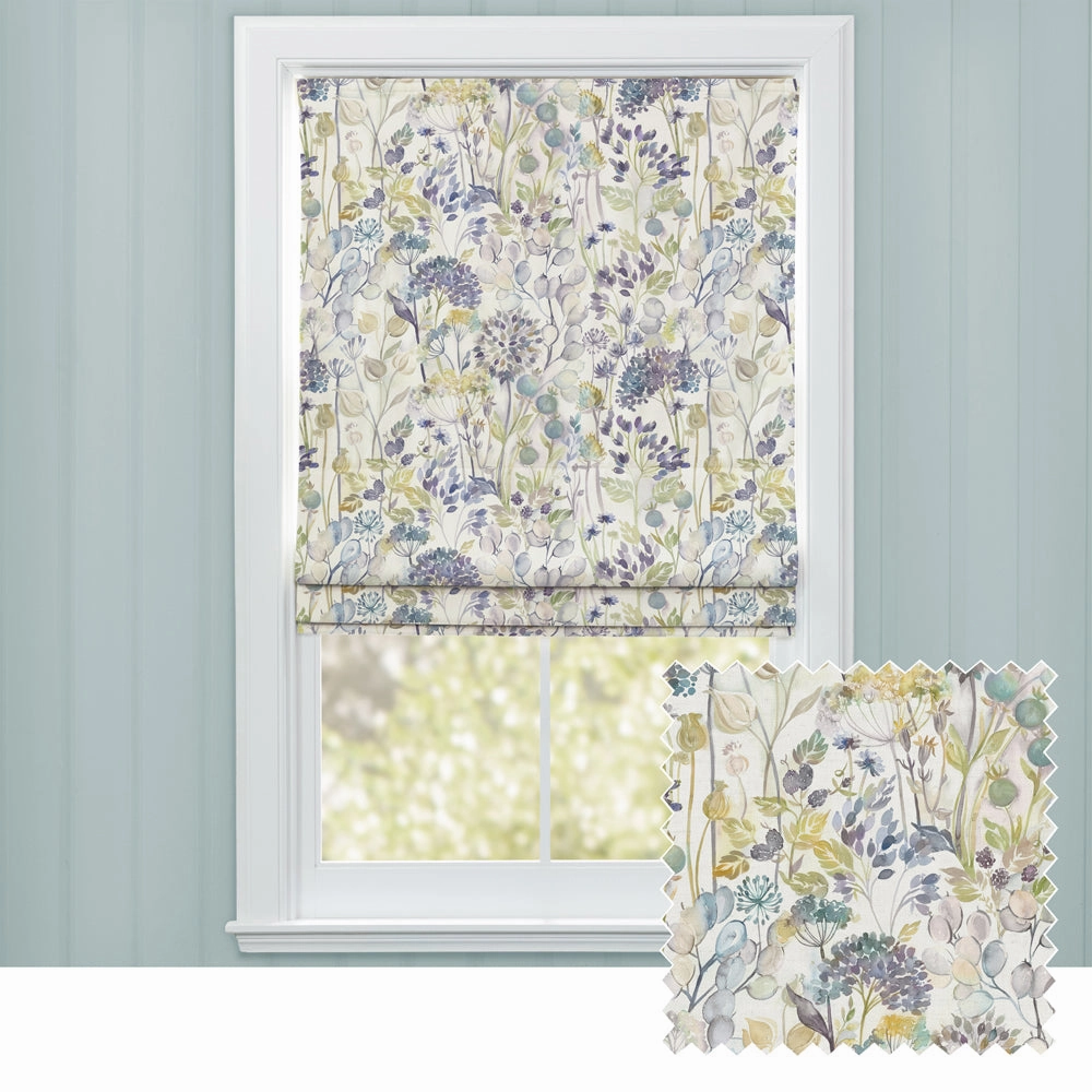 Country Hedgerow Printed Cotton Made to Measure Roman Blinds Sky/Creambedding sets ,throw blankets 