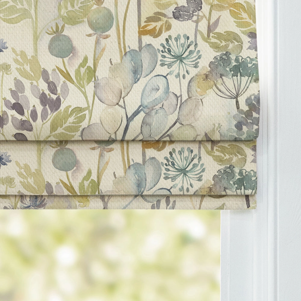 Country Hedgerow Printed Cotton Made to Measure Roman Blinds Sky