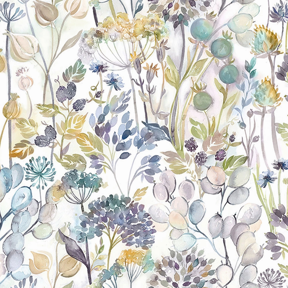 Country Hedgerow Printed Cotton Made to Measure Roman Blinds Violet/Cream