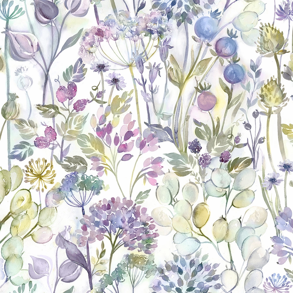 Country Hedgerow Printed Made to Measure Curtains Lilac