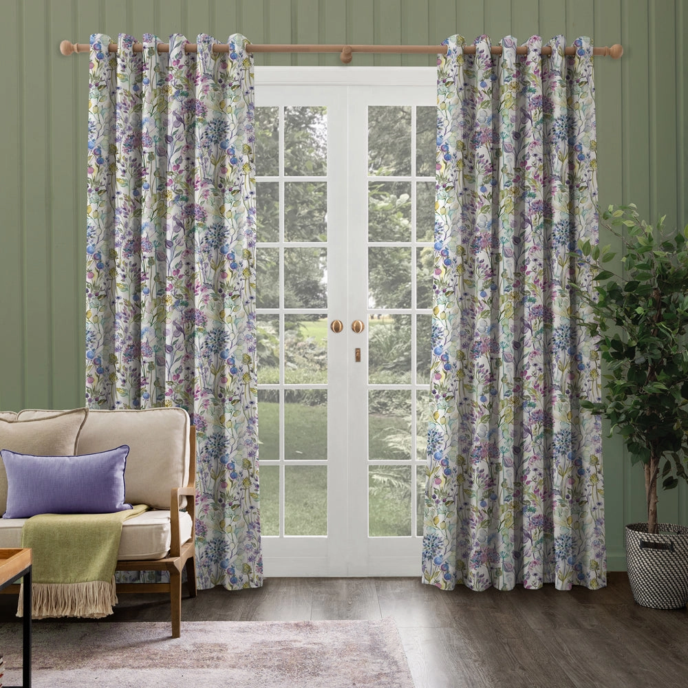Country Hedgerow Printed Made to Measure Curtains Lilac