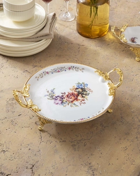 Country Roses Round Serving Plattermodern kitchen decor ,kitchen dinner set ,dinnerware 