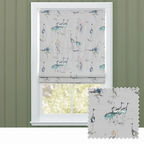 Cranes Printed Made to Measure Roman Blinds Cobaltbedding sets ,throw blankets 