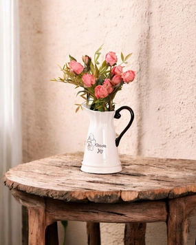 Crisp White Ceramic Pitcher Vase - VIIhome decor ,wall decor 