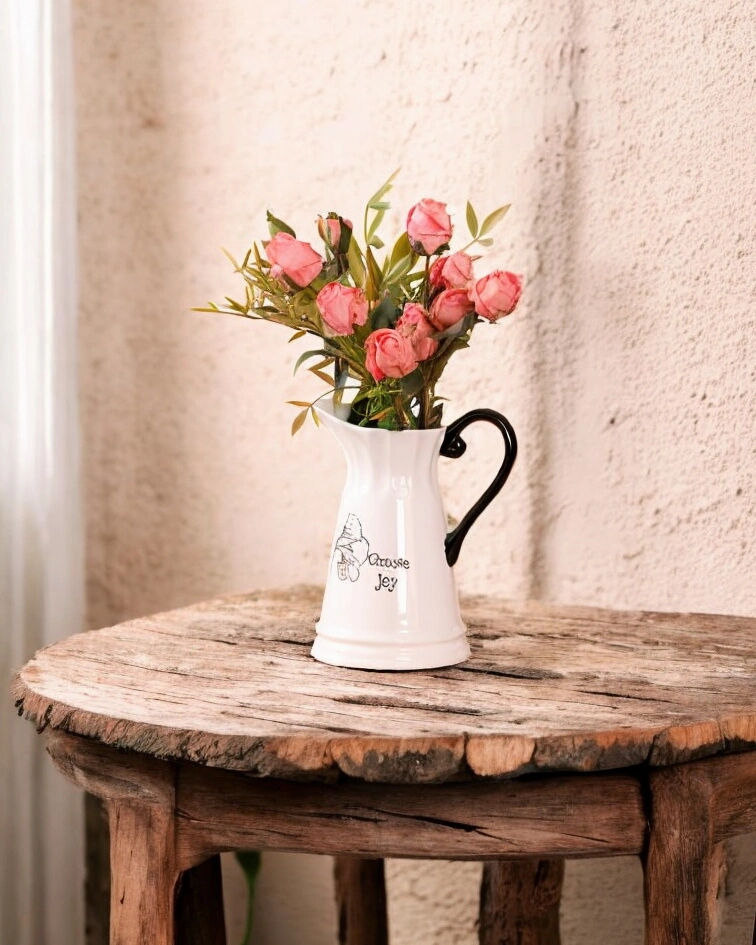 Crisp White Ceramic Pitcher Vase - VIIhome decor ,wall decor 