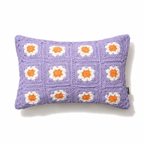Crochet Flower Cushion Cover 400 X 250 Light Purplebedding sets ,throw blankets 