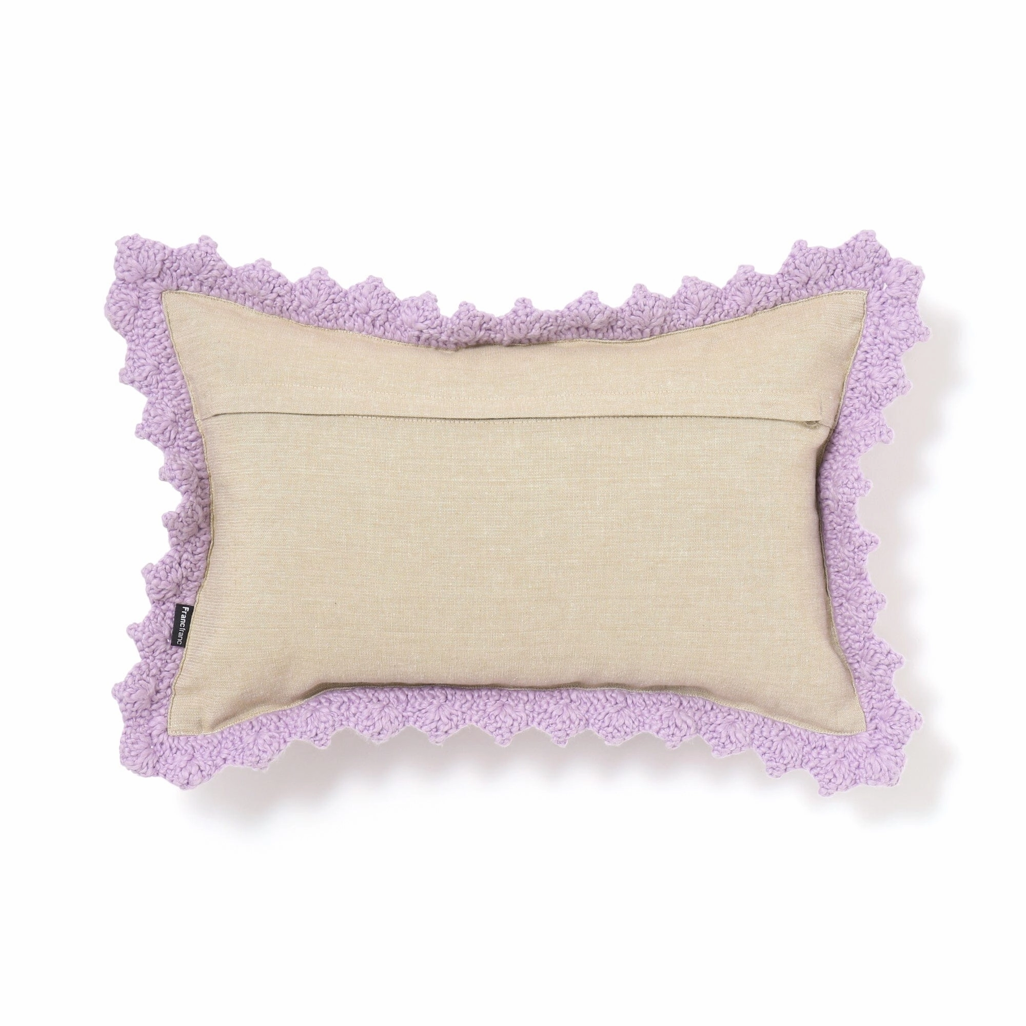 Crochet Flower Cushion Cover 400 X 250 Purple X Yellow