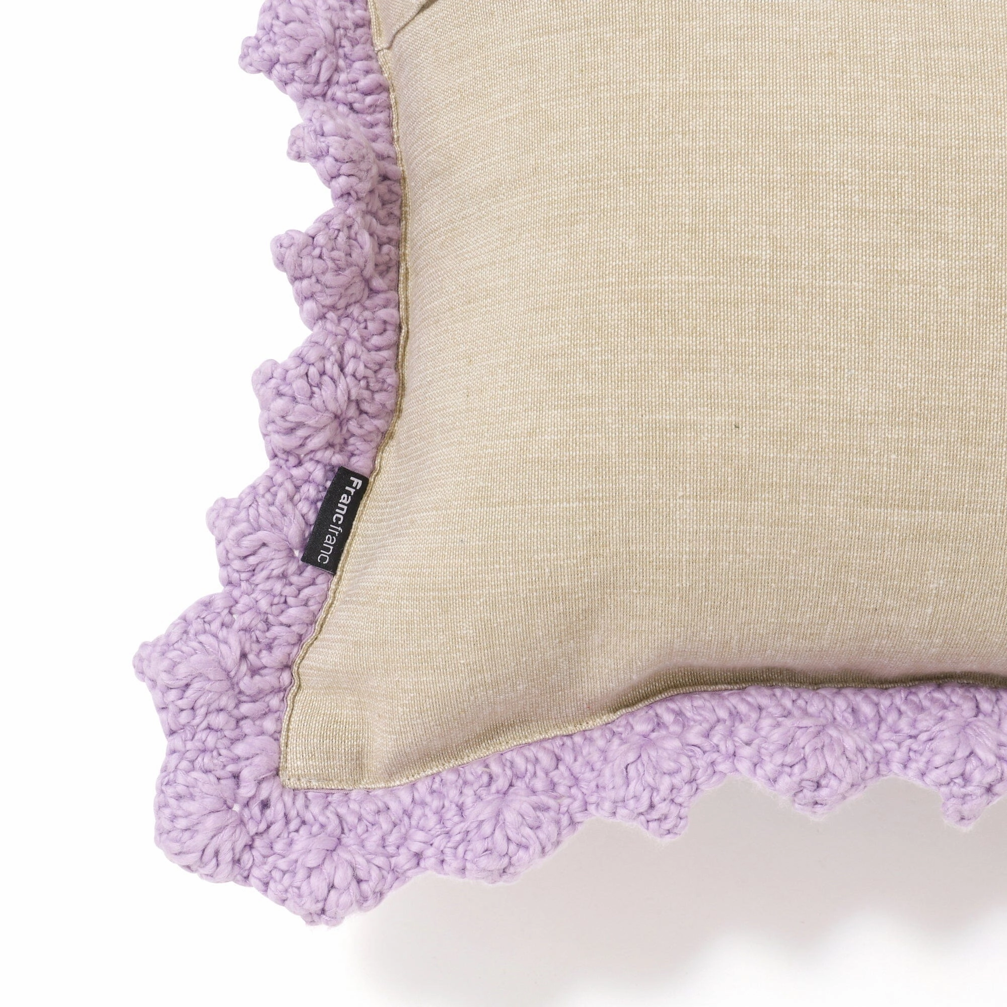 Crochet Flower Cushion Cover 400 X 250 Purple X Yellow