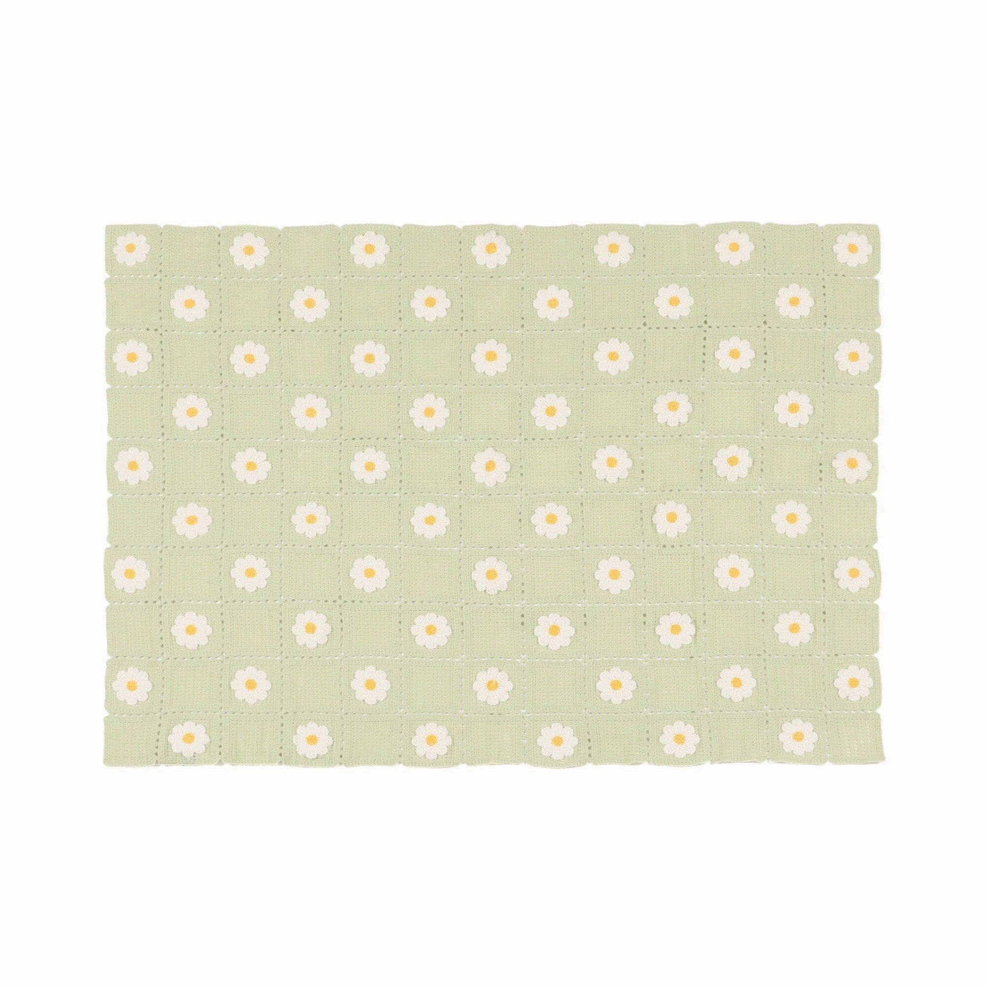 Crochet Flower Throw (Knee Blanket) 1300 x 1000 Light Green