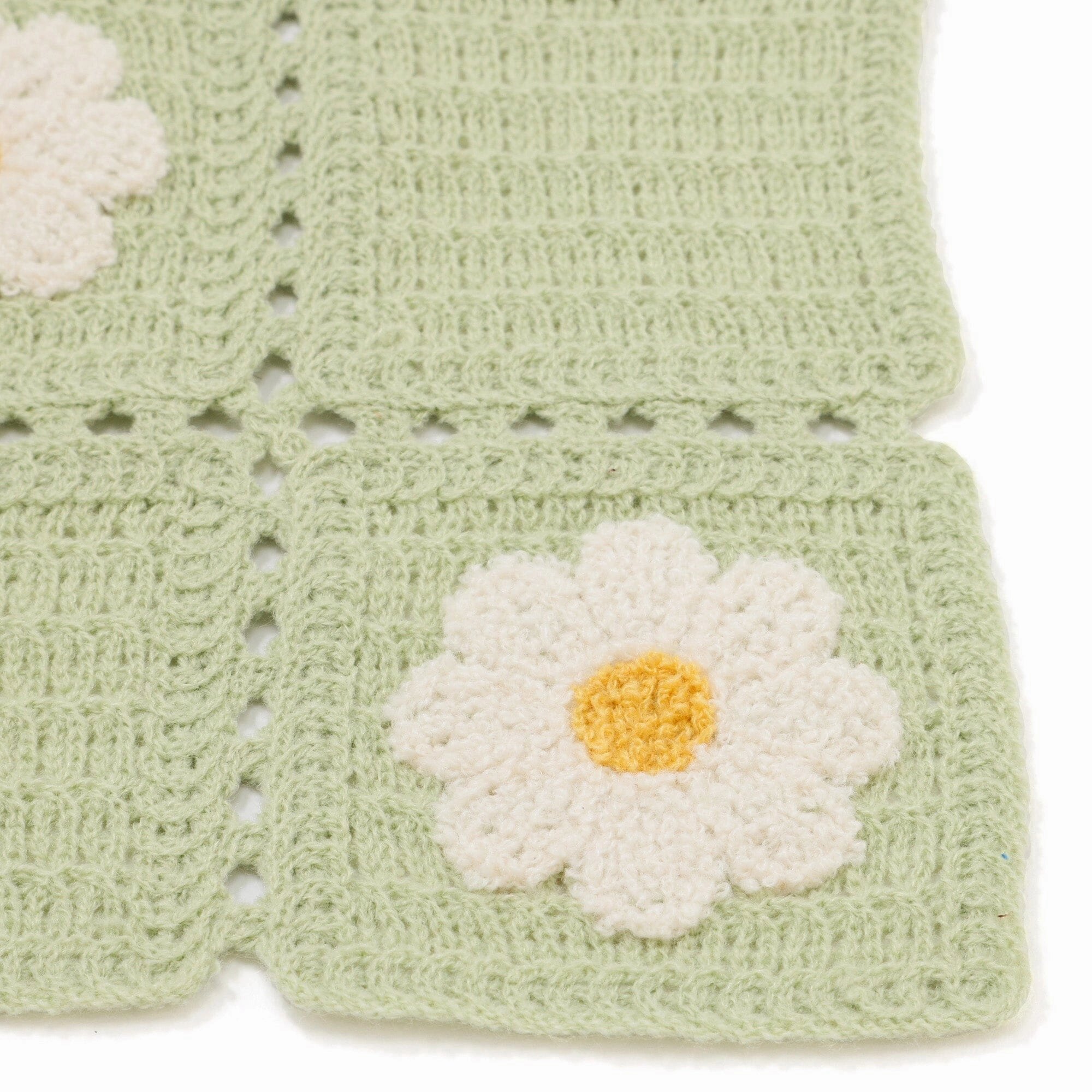Crochet Flower Throw (Knee Blanket) 1300 x 1000 Light Green