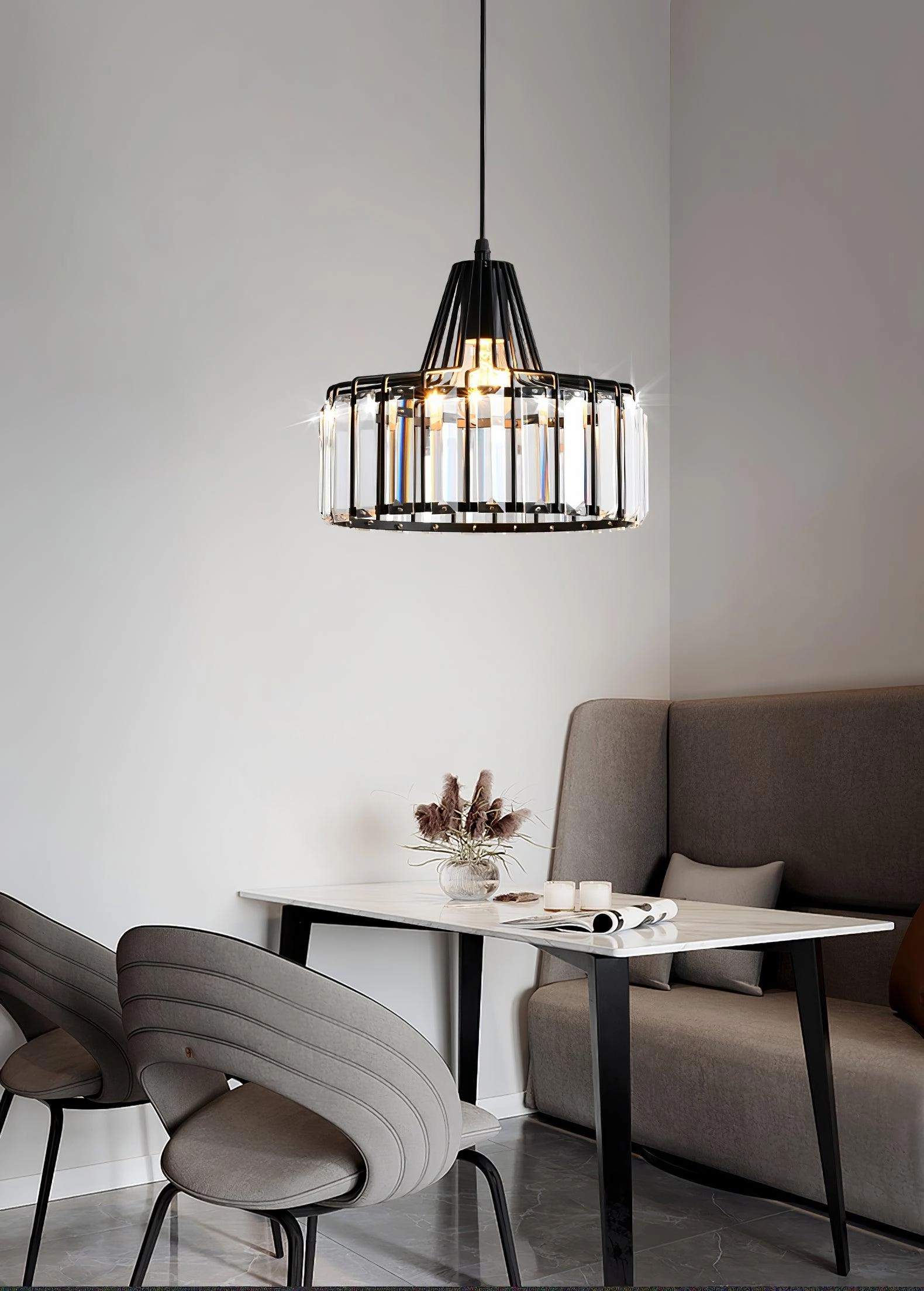 Crystal Drum Pendant Lamp