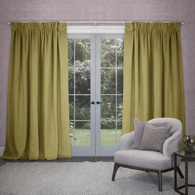 Cube Velvet Pencil Pleat Curtains Mustardhome decor ,wall decor 