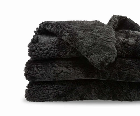 Curly Quad Pelt - Blackbedding sets ,throw blankets 