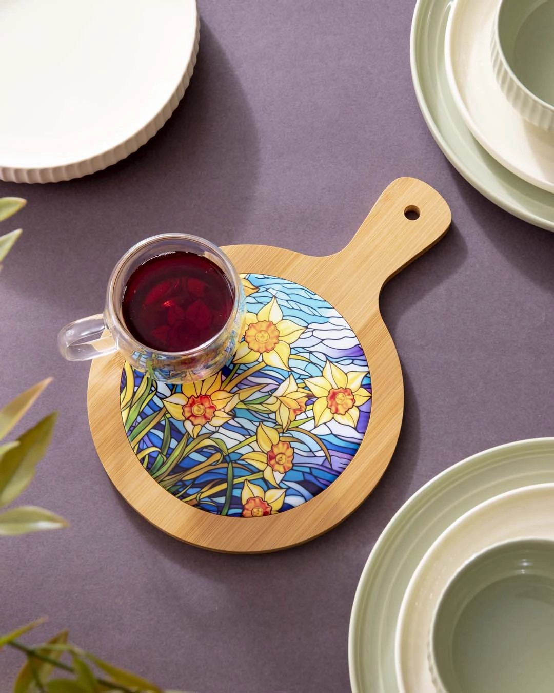 Daffodils Ceramic Trivet
