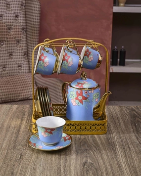 Dahlia - 14-Piece Tea Set with Standmodern kitchen decor ,kitchen dinner set ,dinnerware 