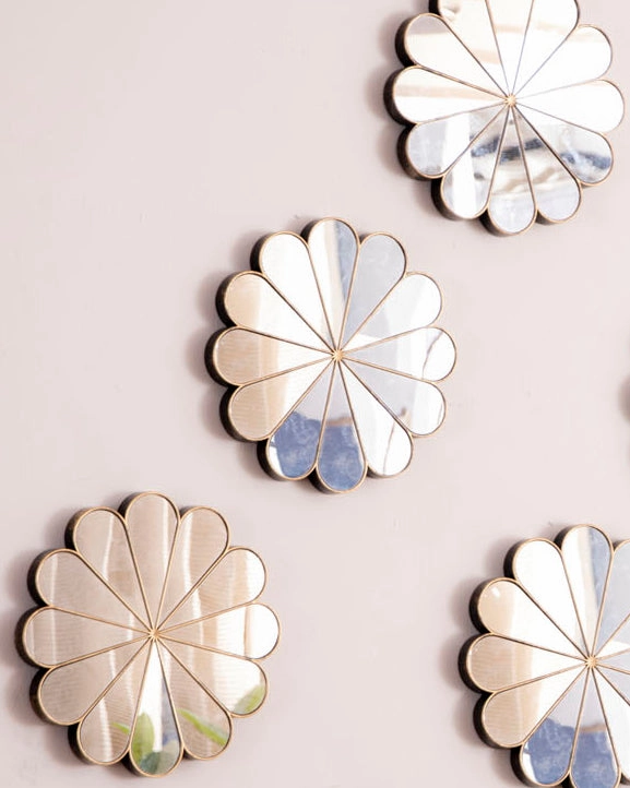 Daisy Reflection Wall Mirror - Set Of 6