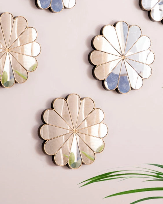 Daisy Reflection Wall Mirror - Set Of 6