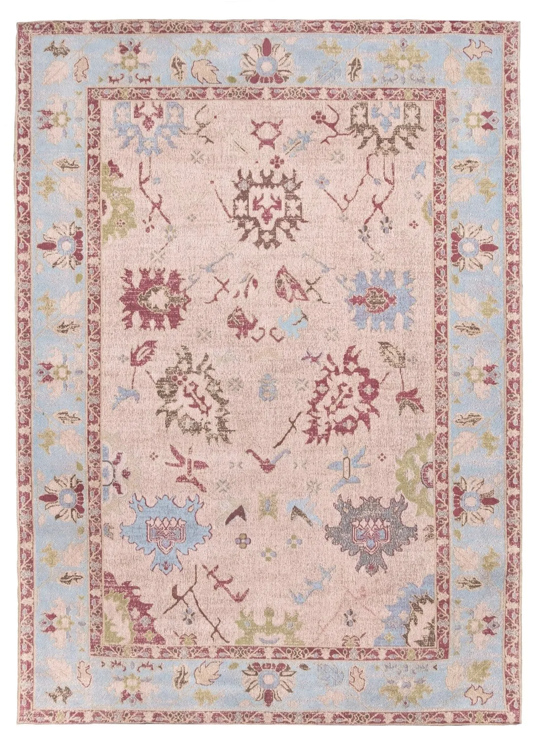 Dakota Blue and Pink Bordered Floral Rug *NO RETURNS UNLESS FAULTYmodern color block patchwork rug
