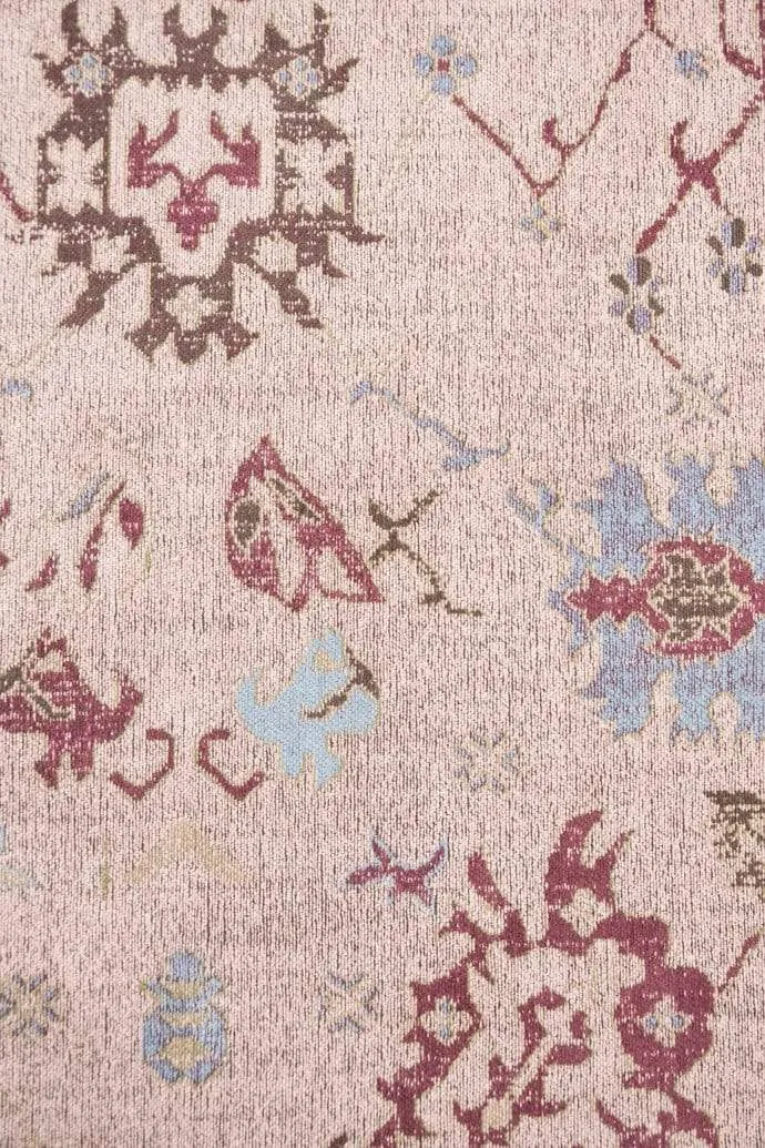 Dakota Blue and Pink Bordered Floral Rug *NO RETURNS UNLESS FAULTY