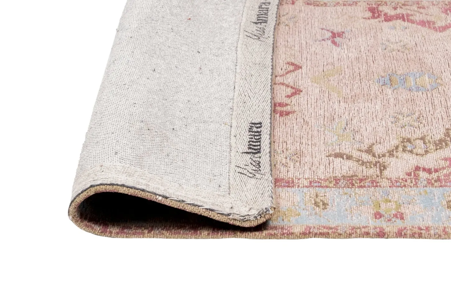 Dakota Blue and Pink Bordered Floral Runner Rug *NO RETURNS UNLESS FAULTY