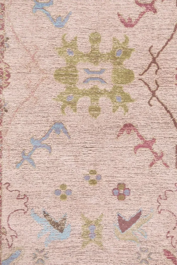 Dakota Blue and Pink Bordered Floral Runner Rug *NO RETURNS UNLESS FAULTY