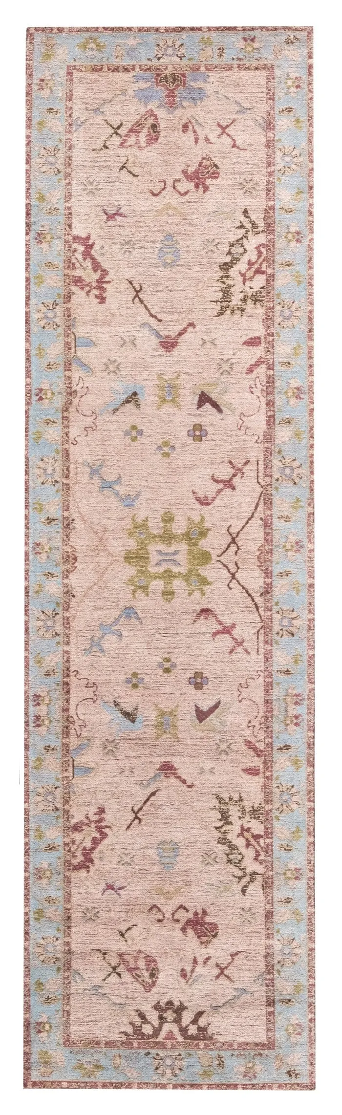 Dakota Blue and Pink Bordered Floral Runner Rug *NO RETURNS UNLESS FAULTYmodern color block patchwork rug