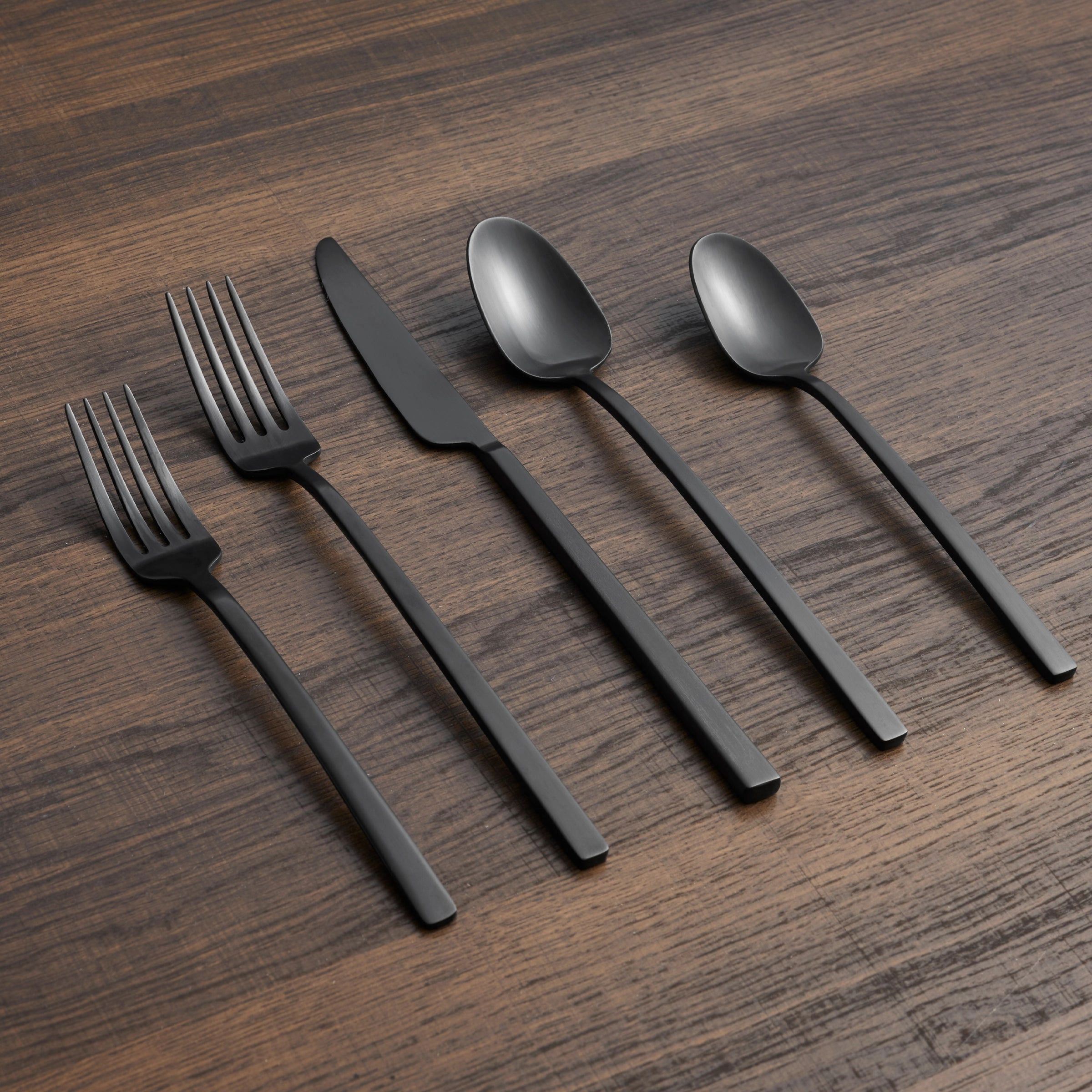 Damaris Black Satin 20 Piece Flatware Set