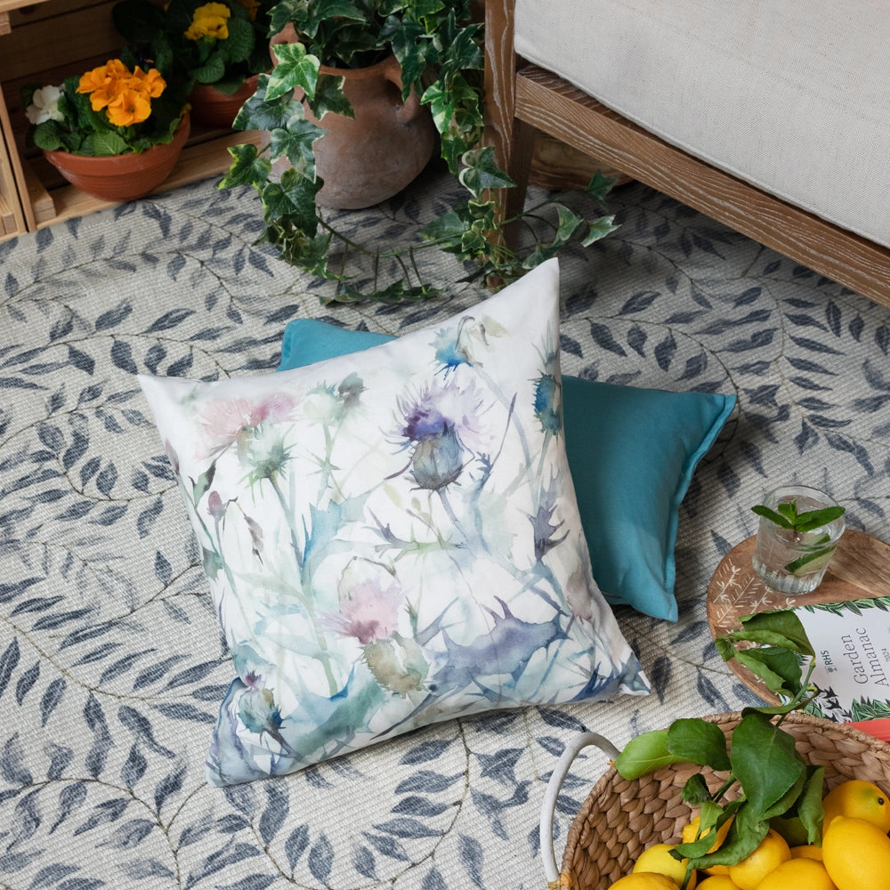 Damson Bristle Outdoor Cushion Green/Purple