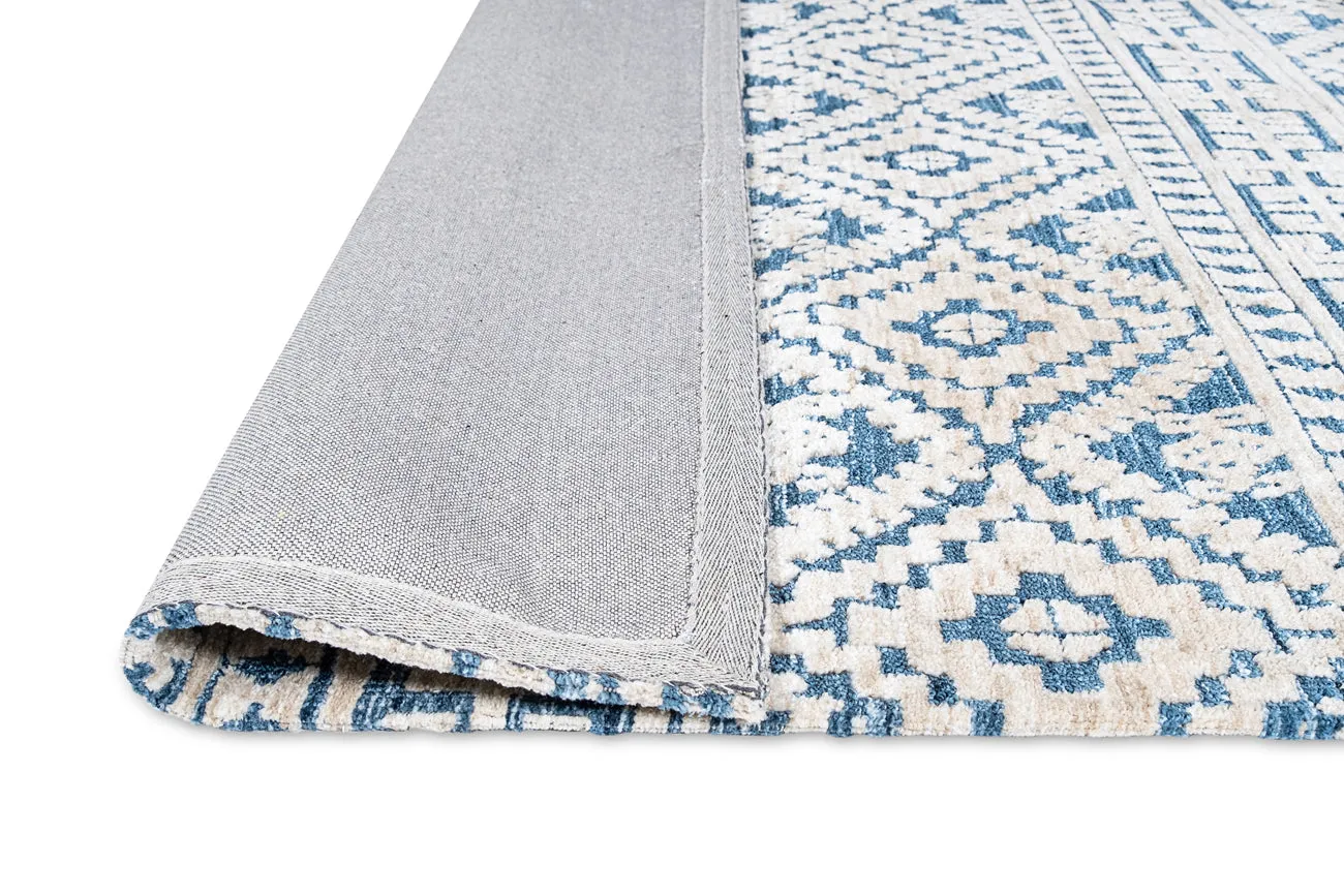 Daphne Blue Tribal Textured Rug *NO RETURNS UNLESS FAULTY