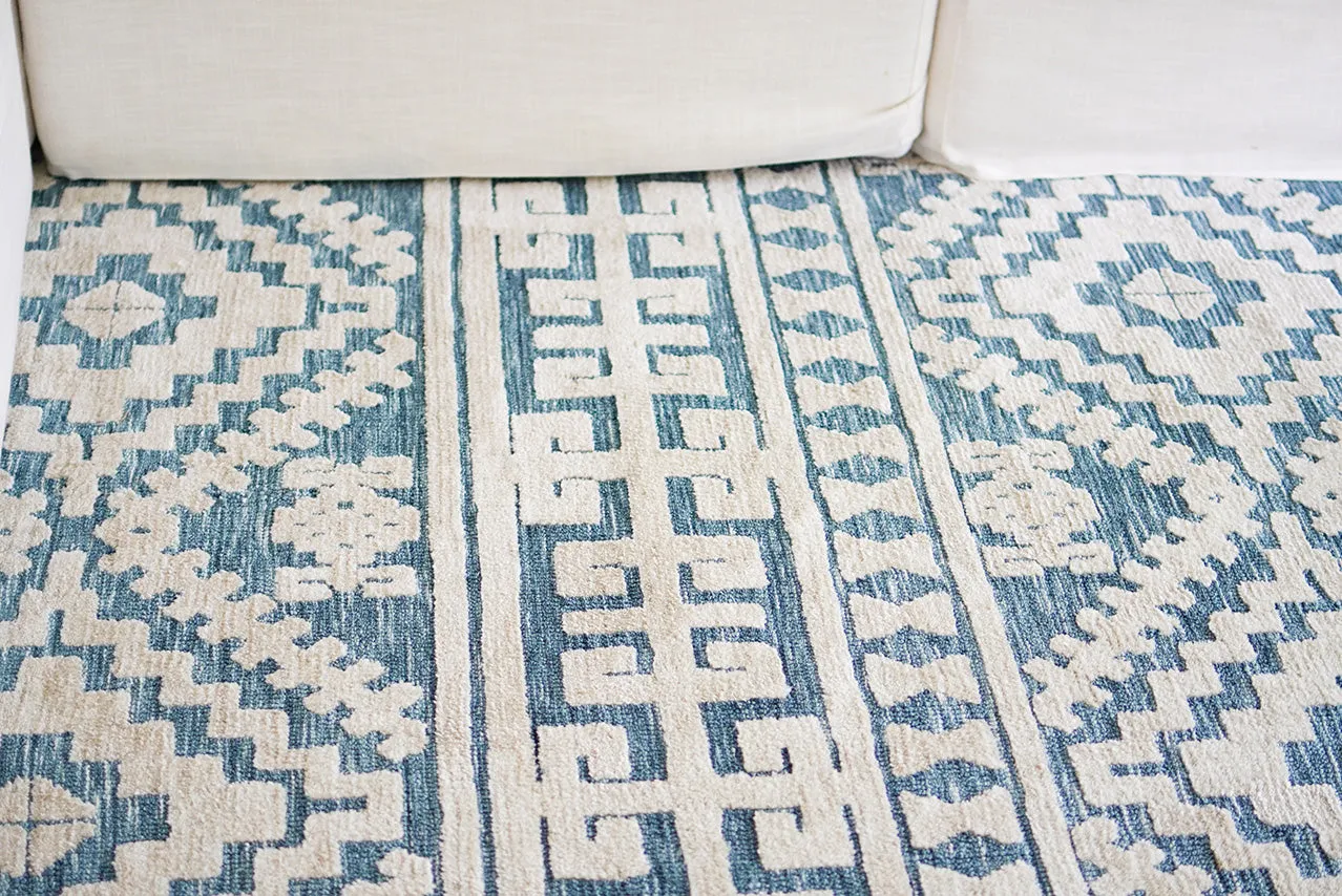 Daphne Blue Tribal Textured Rug *NO RETURNS UNLESS FAULTY