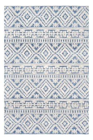 Daphne Blue Tribal Textured Rug *NO RETURNS UNLESS FAULTYmodern color block patchwork rug