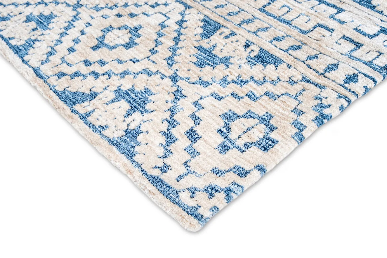 Daphne Blue Tribal Textured Rug *NO RETURNS UNLESS FAULTY