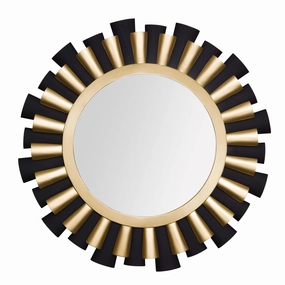 Daphne 372MI36MBFG 36-Inch Round Mirror - Matte Black/French Goldwall mounted decorative mirror,full length dressing mirror