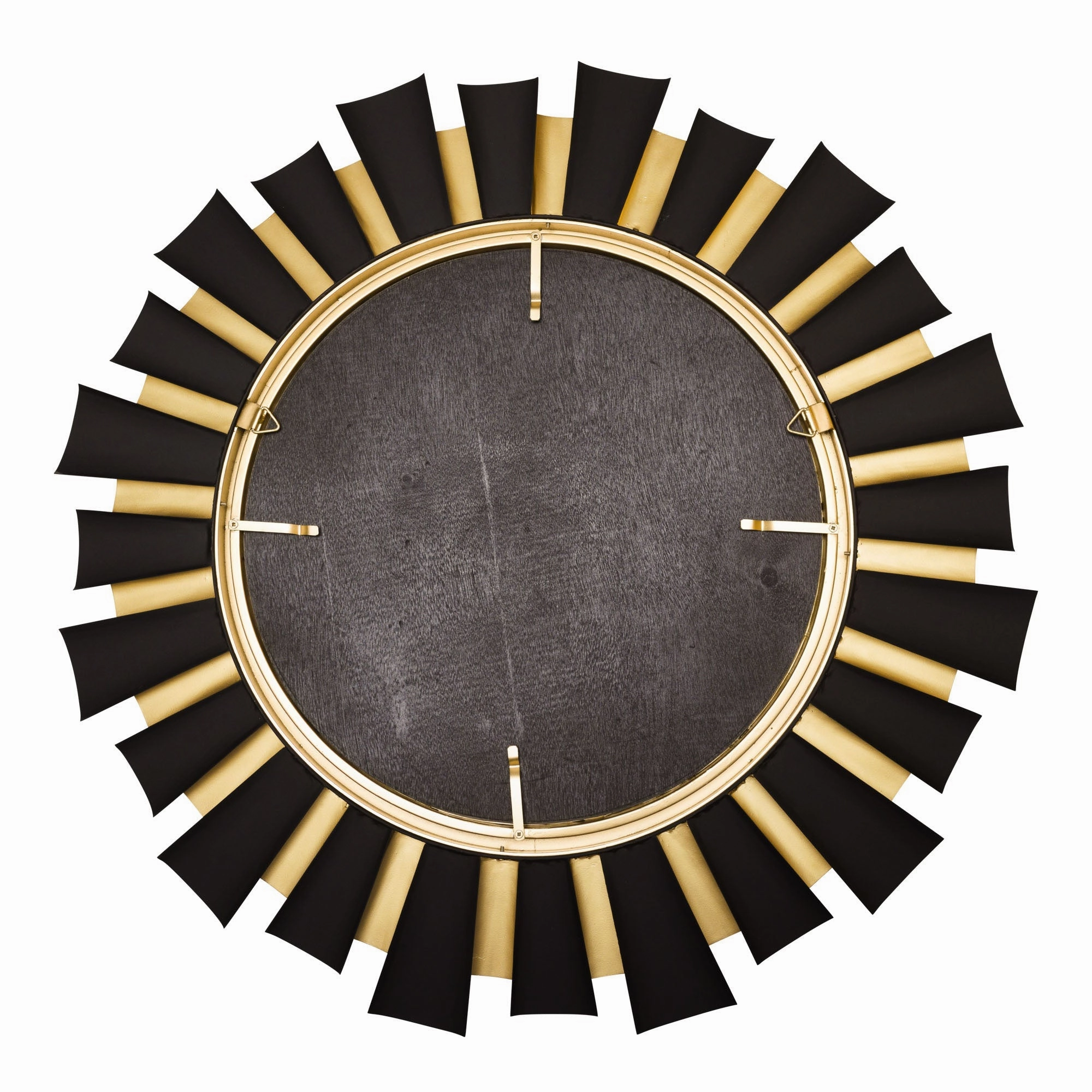 Daphne 372MI36MBFG 36-Inch Round Mirror - Matte Black/French Gold