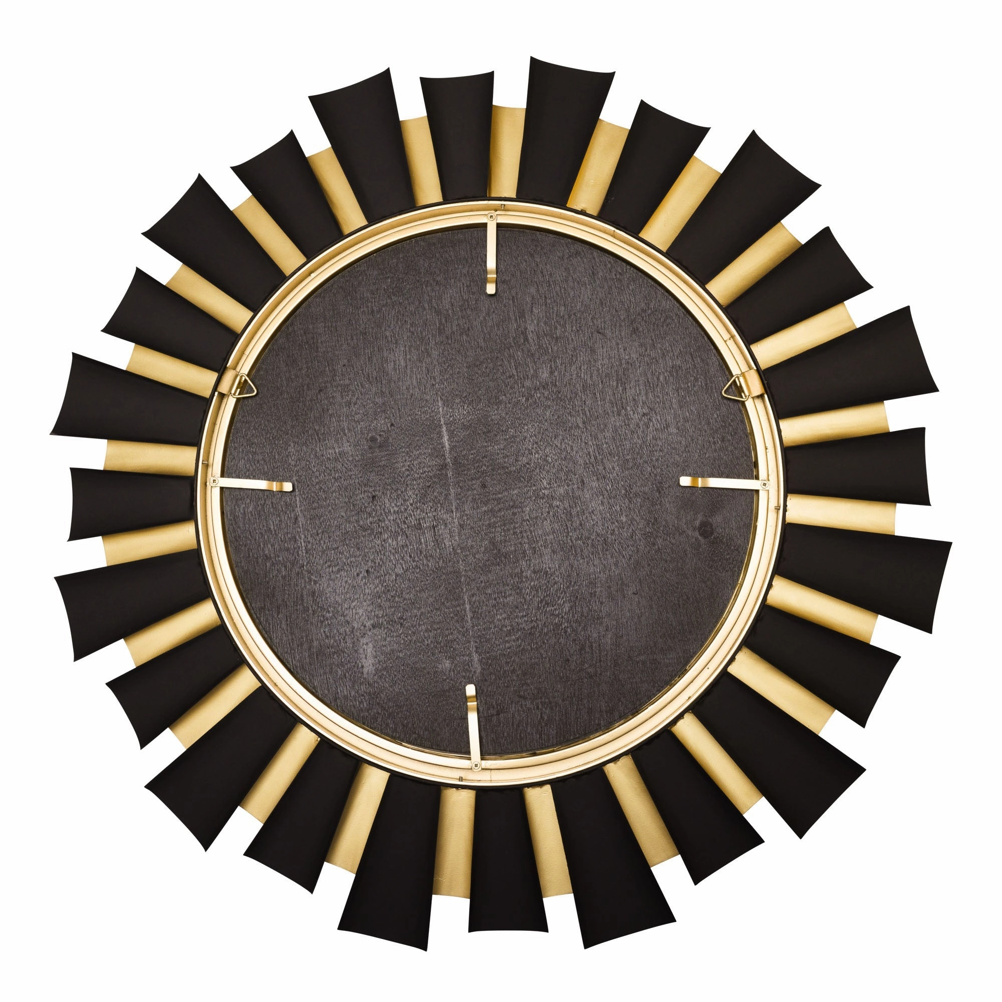 Daphne 372MI36MBFG 36-Inch Round Mirror - Matte Black/French Gold