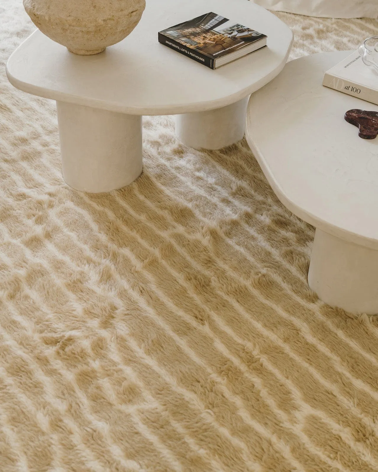 Daria Beige and Cream Abstract Tribal Wool Rug *NO RETURNS UNLESS FAULTY
